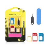 Adattatore Scheda SIM Card Nano Micro Kit 5 in 1 Metallo Smartphone Tablet